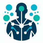 corps physique avec une représentation minimaliste des chakras